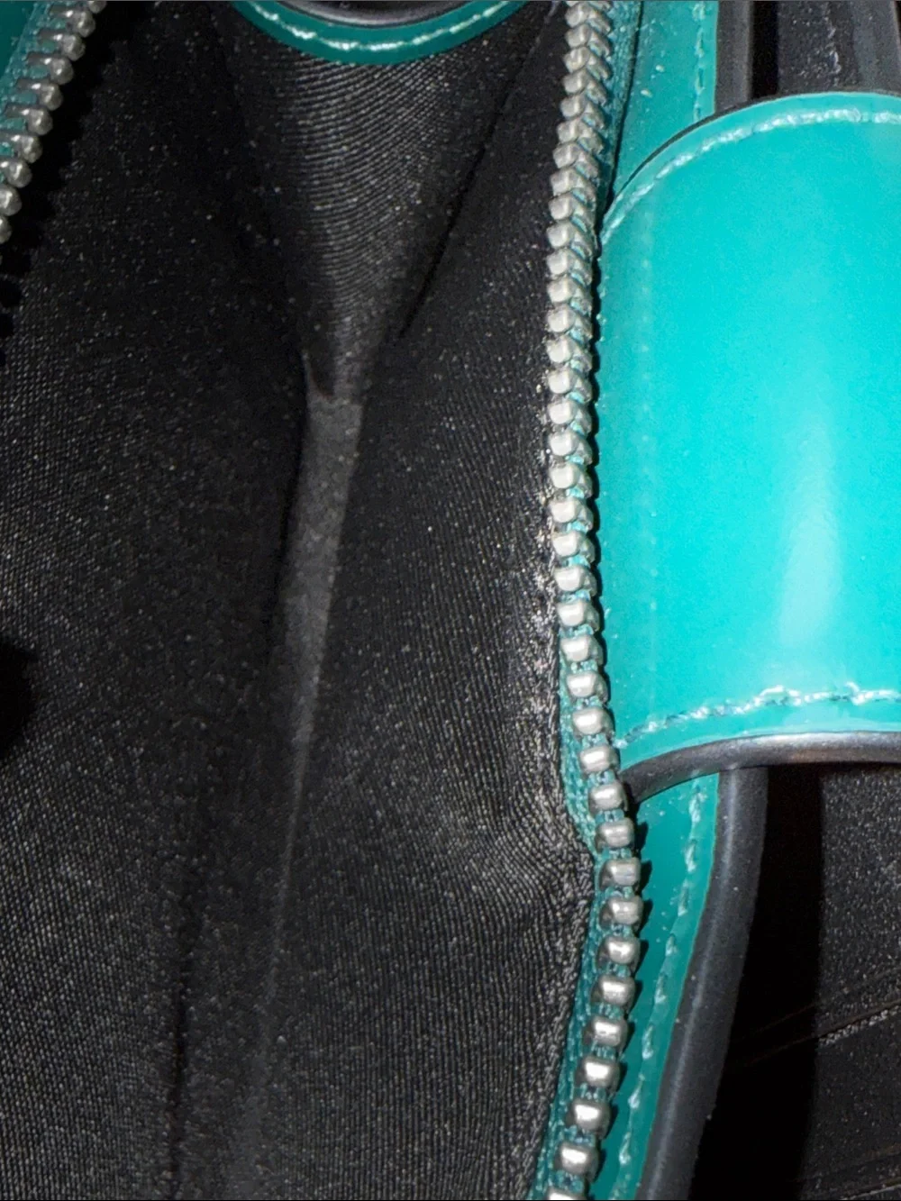 COACH Teal Corner Zip Compact  Leather Snap Wallet
